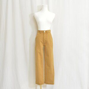 everlane the straight leg crop regular in brown size 2